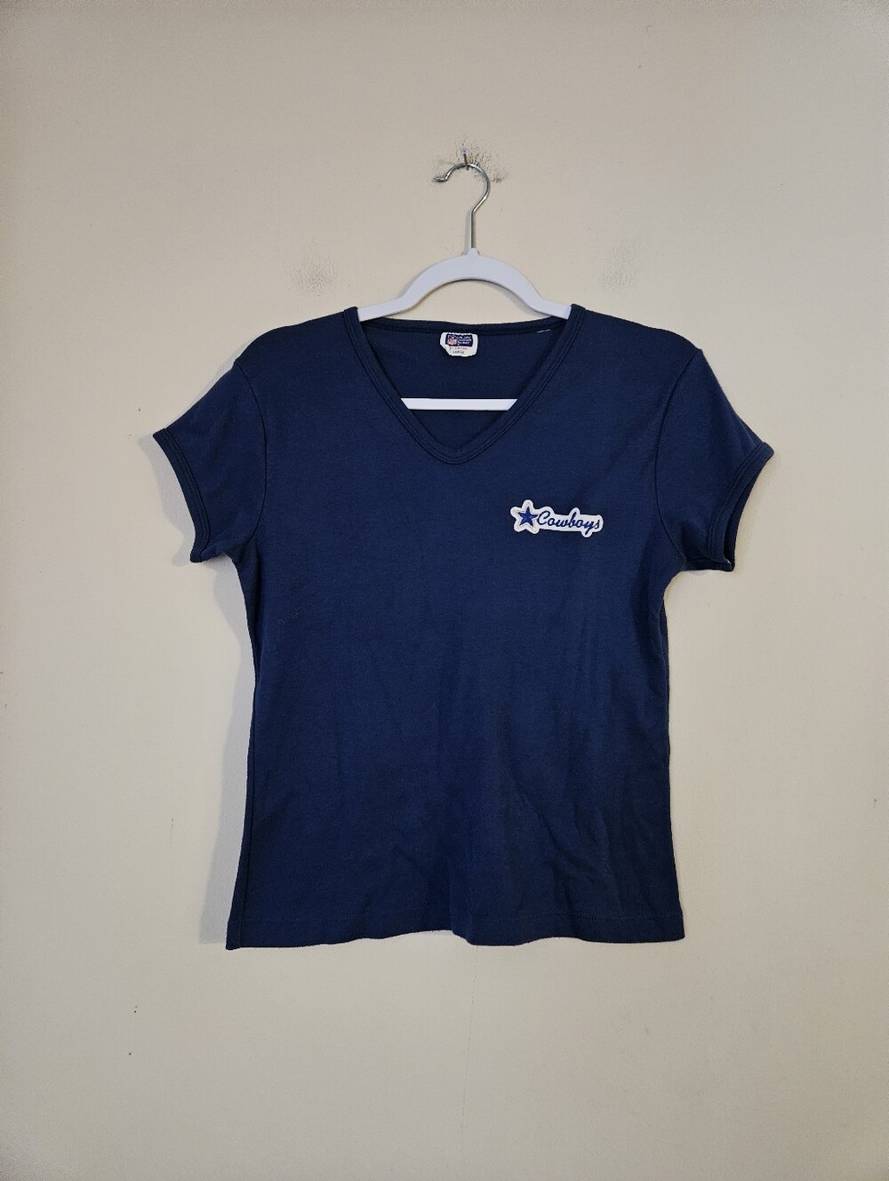 NFL Cowboys Navy V-Neck Women's Tee